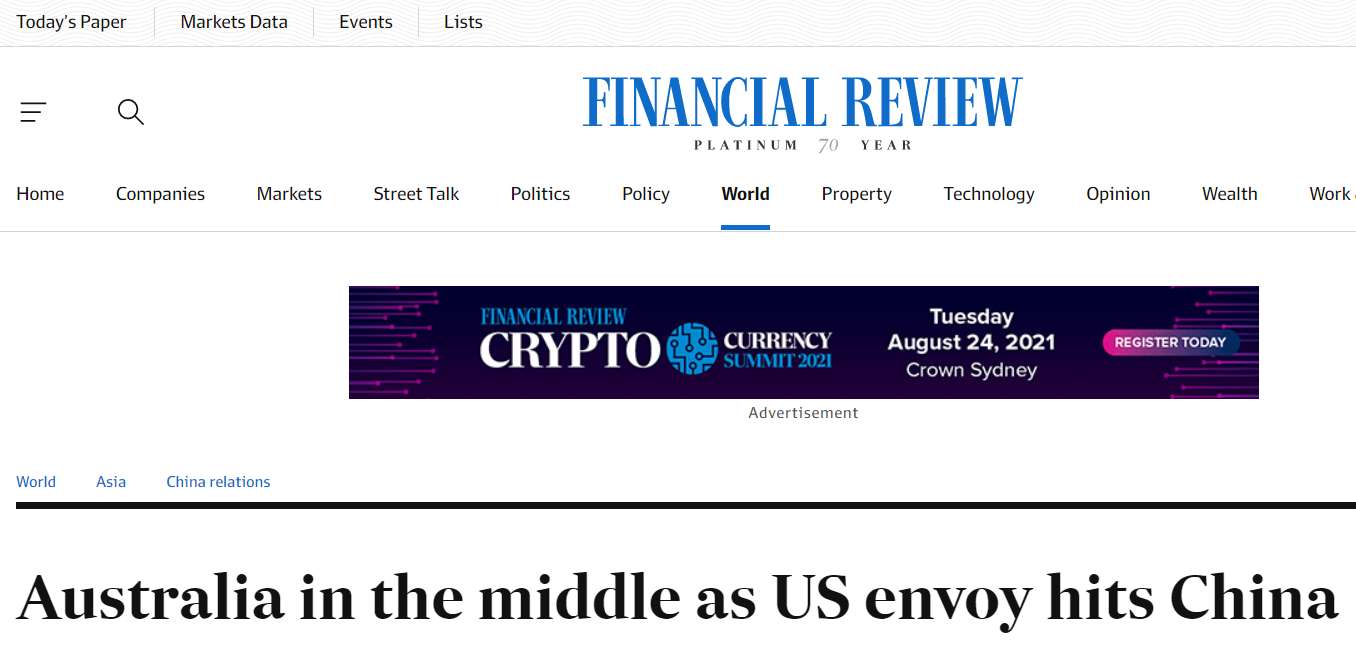 澳大利亚中国最新外媒动态报道速递